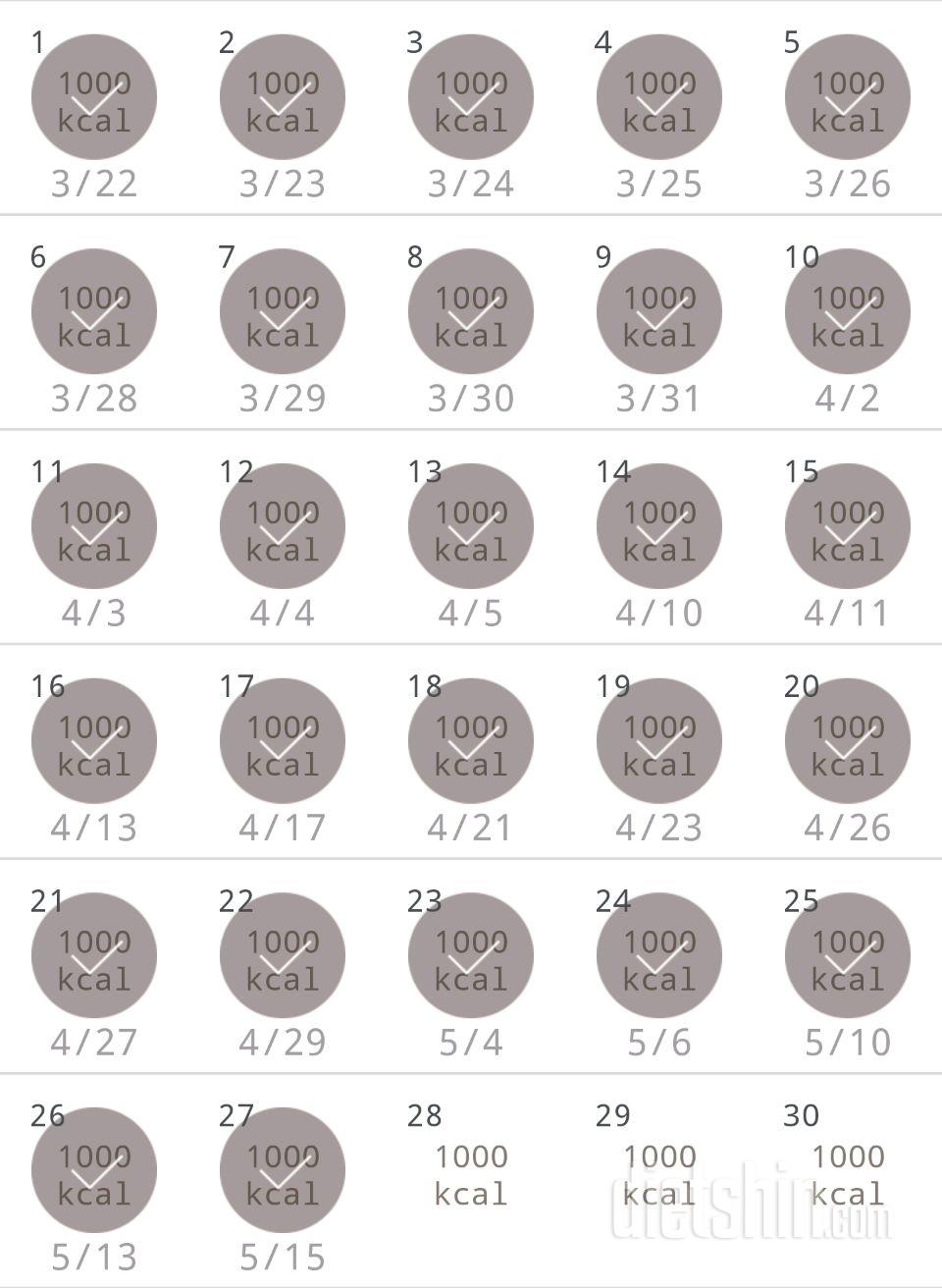 30일 1,000kcal 식단 297일차 성공!