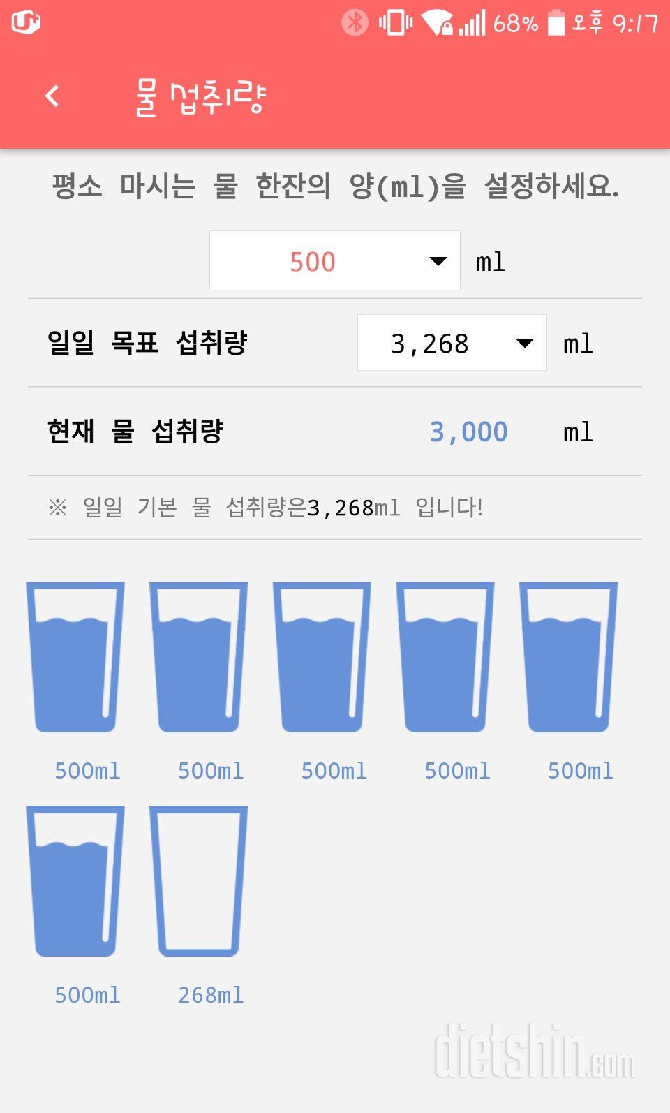 30일 하루 2L 물마시기 9일차 성공!