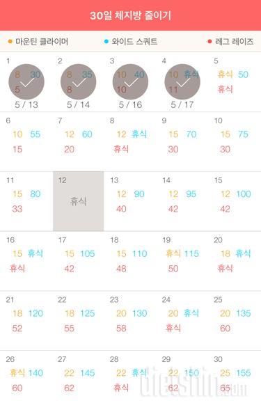 30일 체지방 줄이기 4일차 성공!