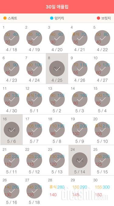 30일 애플힙 27일차 성공!