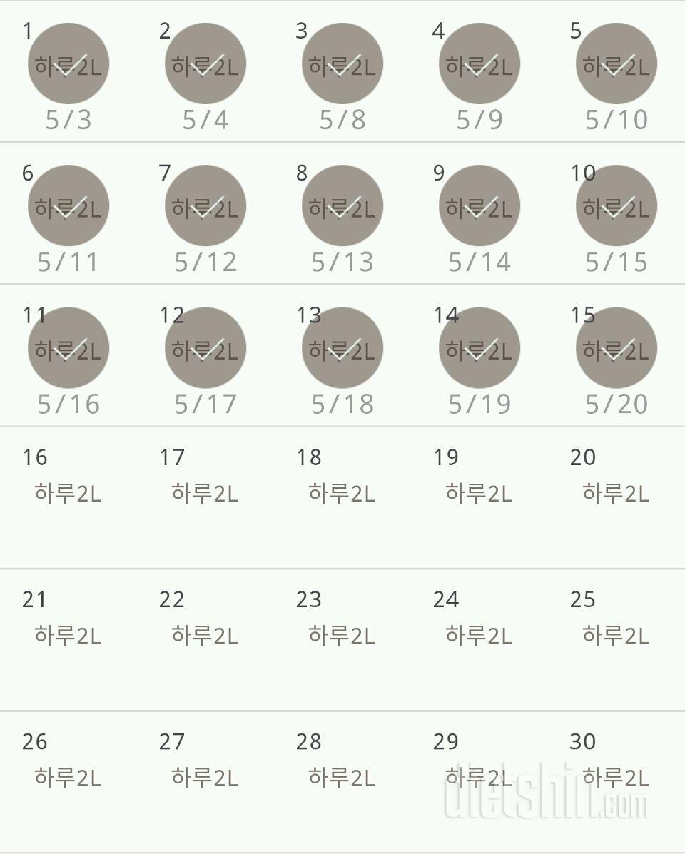 30일 하루 2L 물마시기 315일차 성공!