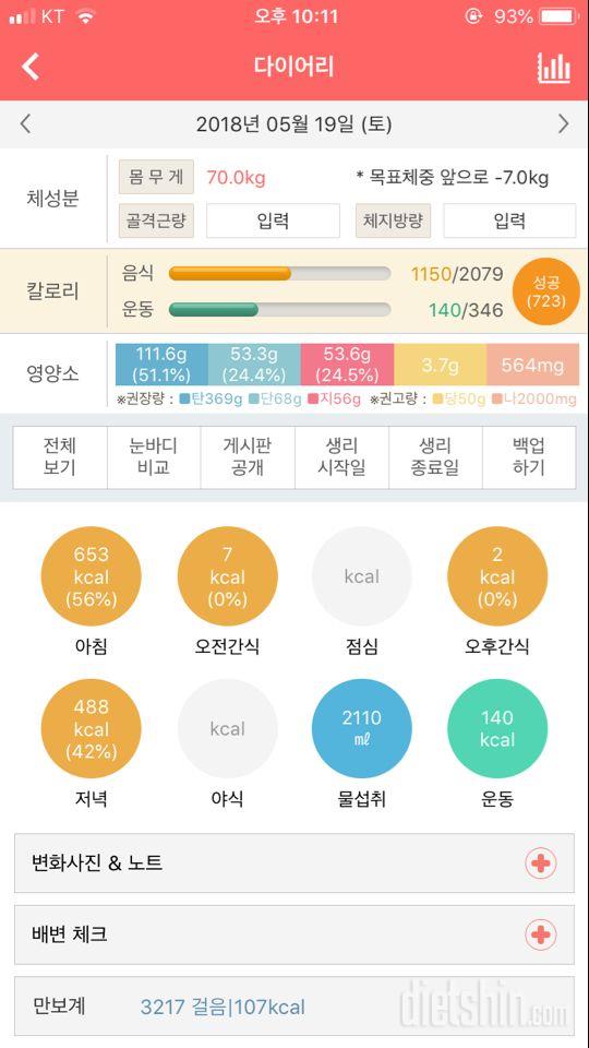 30일 야식끊기 6일차 성공!