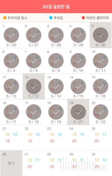 30일 슬림한 팔 80일차 성공!