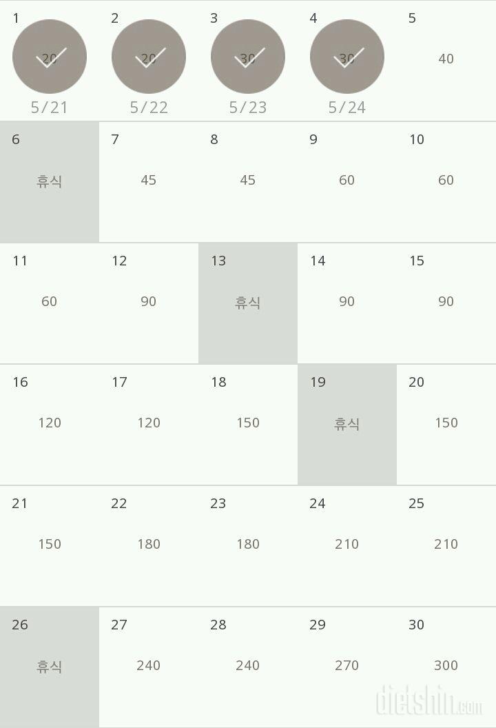 30일 플랭크 4일차 성공!