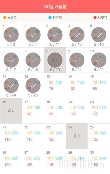 30일 애플힙 102일차 성공!