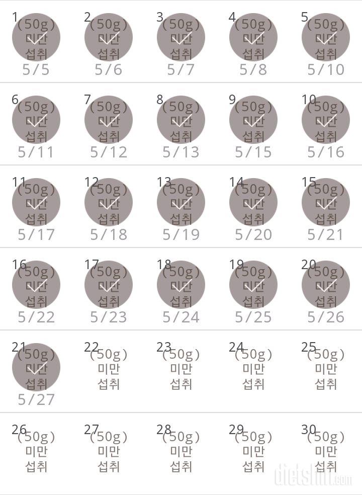 30일 당줄이기 21일차 성공!