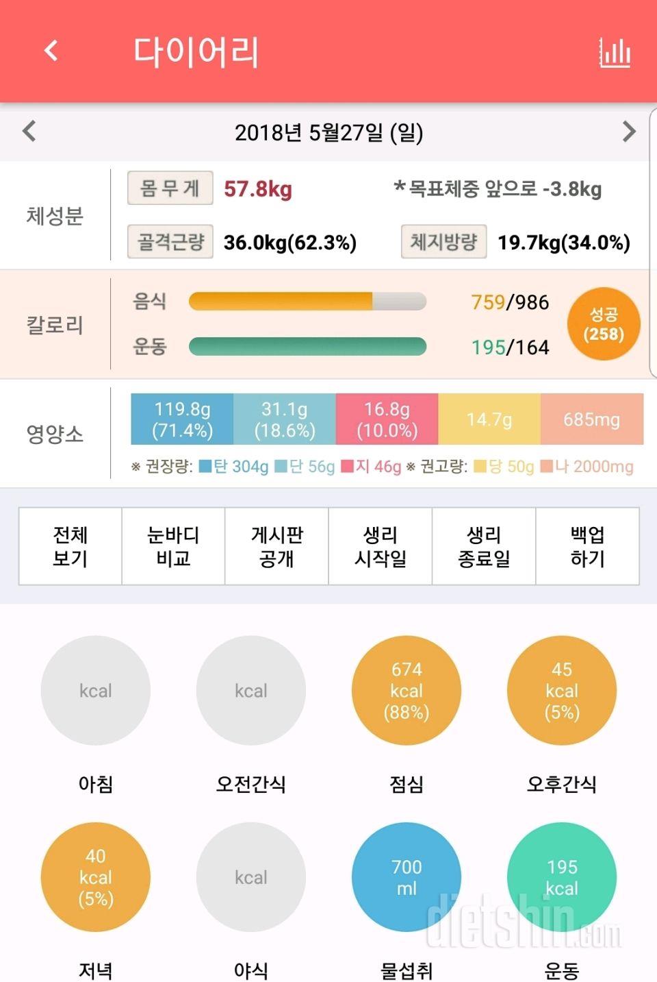 30일 1,000kcal 식단 2일차 성공!