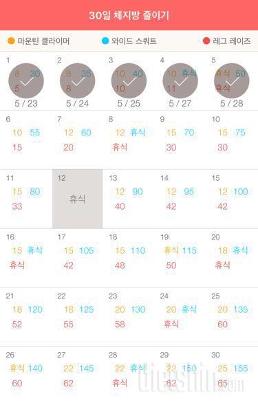 30일 체지방 줄이기 35일차 성공!