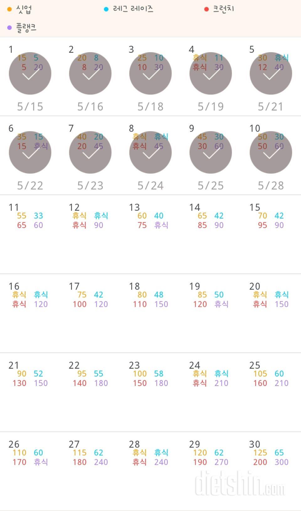 30일 복근 만들기 70일차 성공!