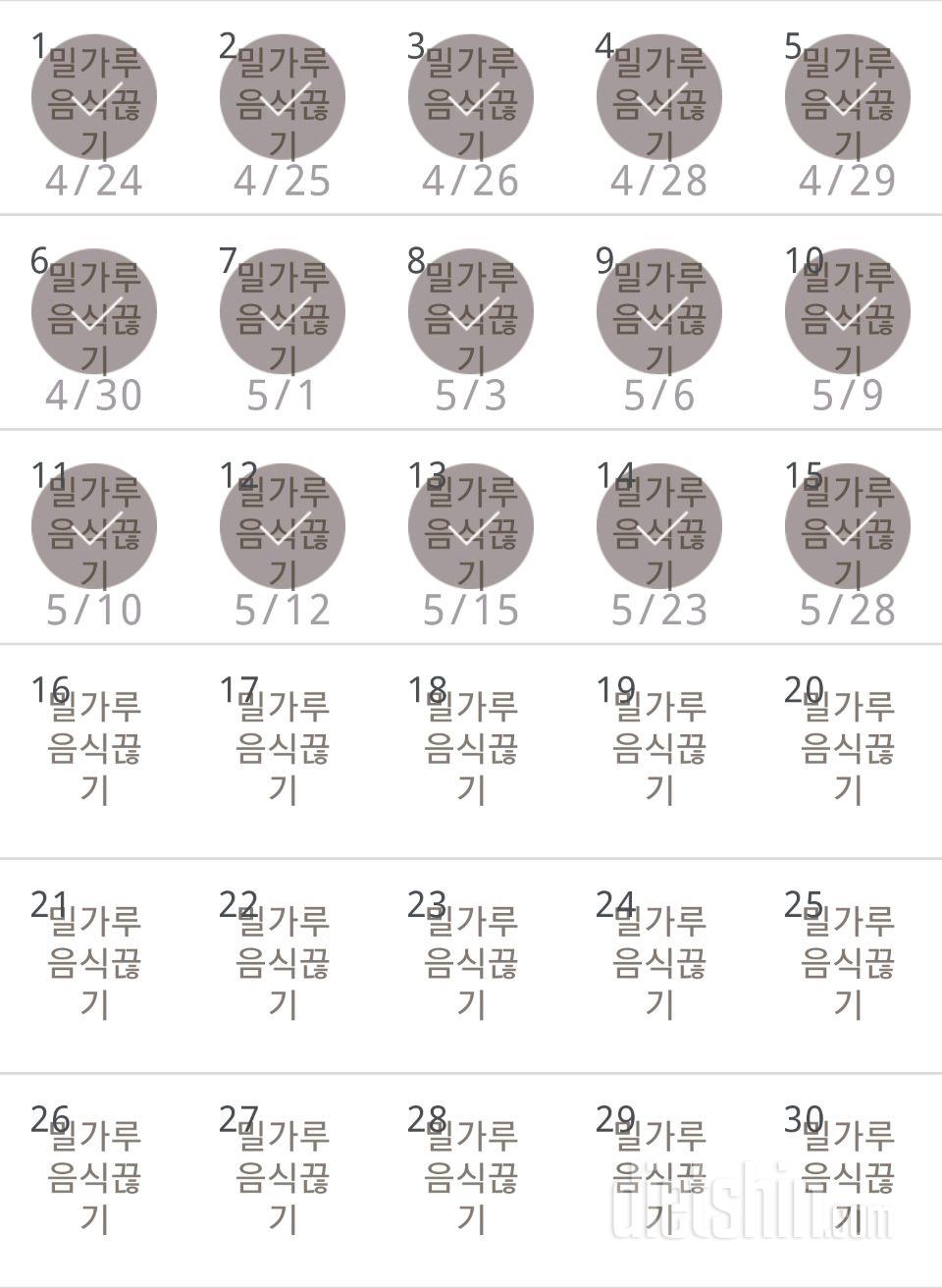 30일 밀가루 끊기 15일차 성공!