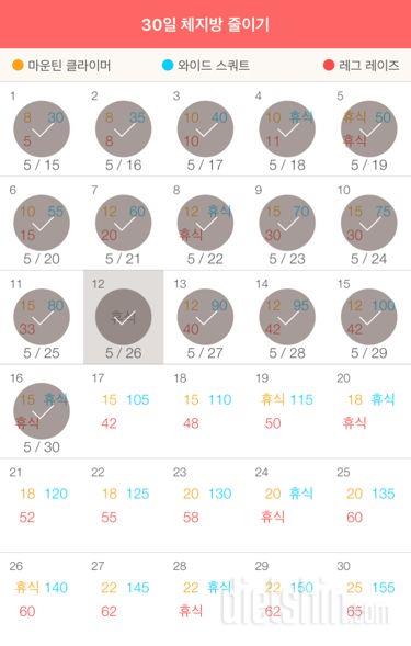 30일 체지방 줄이기 16일차 성공!