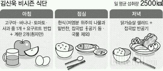 축구선수 김신욱 비시즌 식단표
