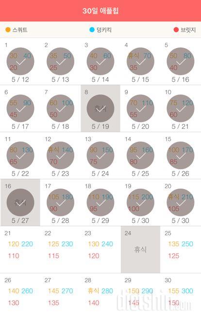 30일 애플힙 20일차 성공!