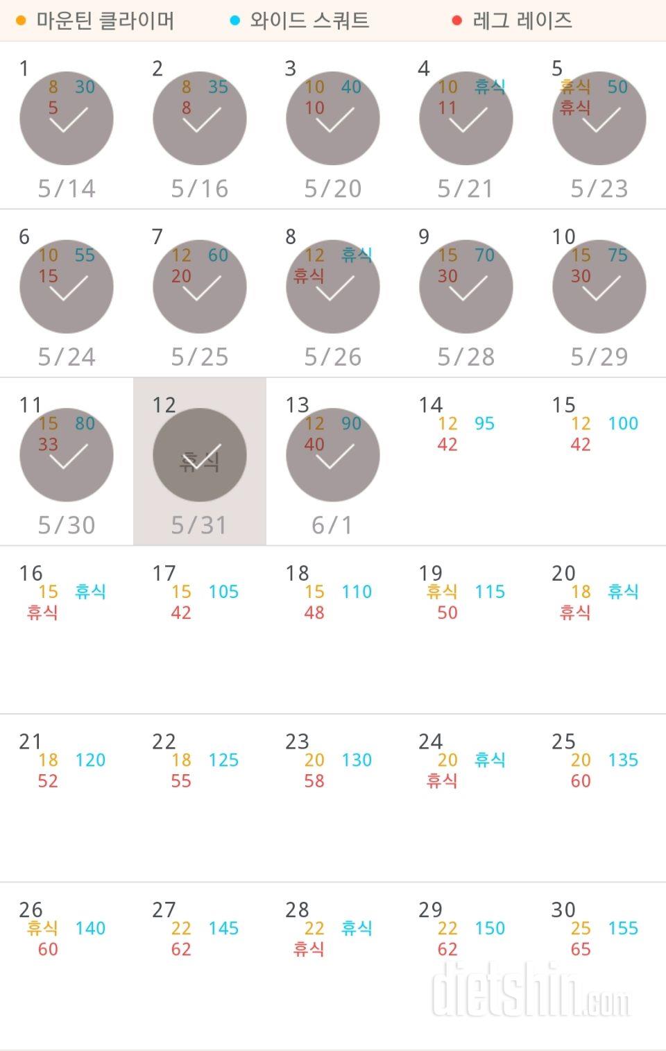 30일 체지방 줄이기 13일차 성공!