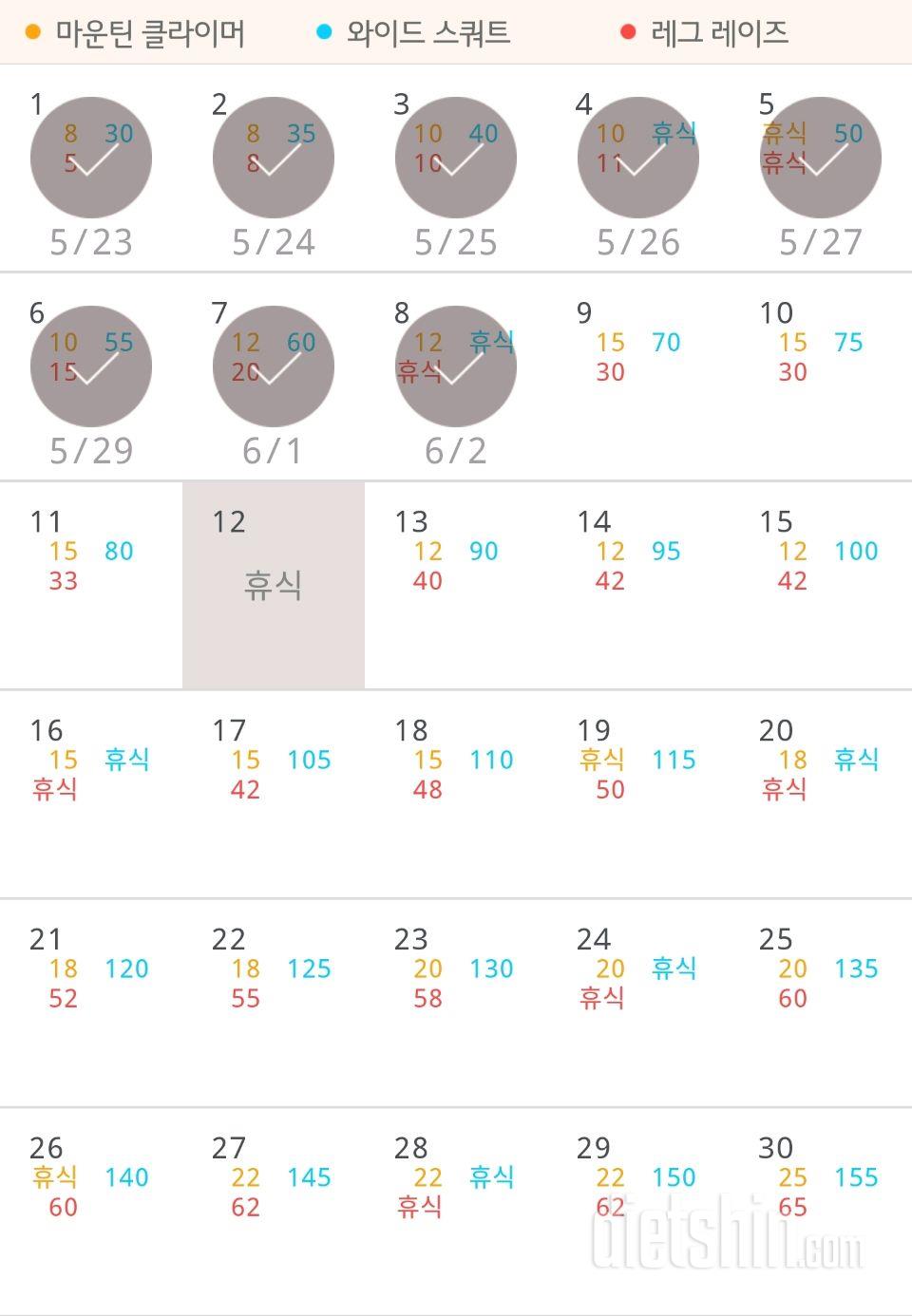 30일 체지방 줄이기 8일차 성공!