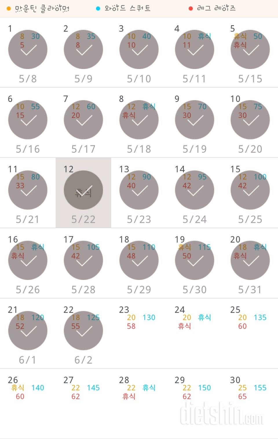 30일 체지방 줄이기 22일차 성공!