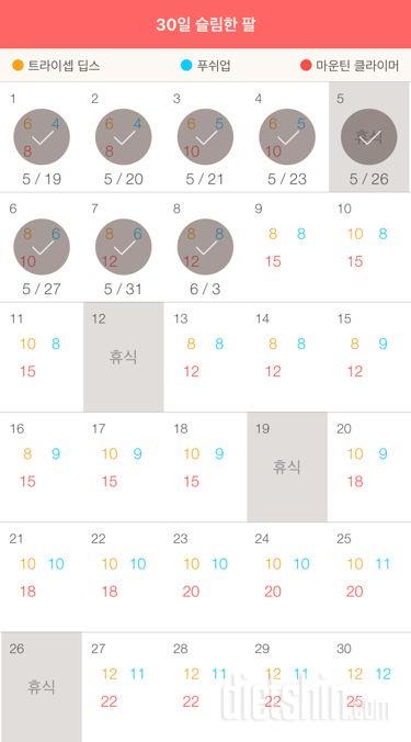 30일 슬림한 팔 8일차 성공!