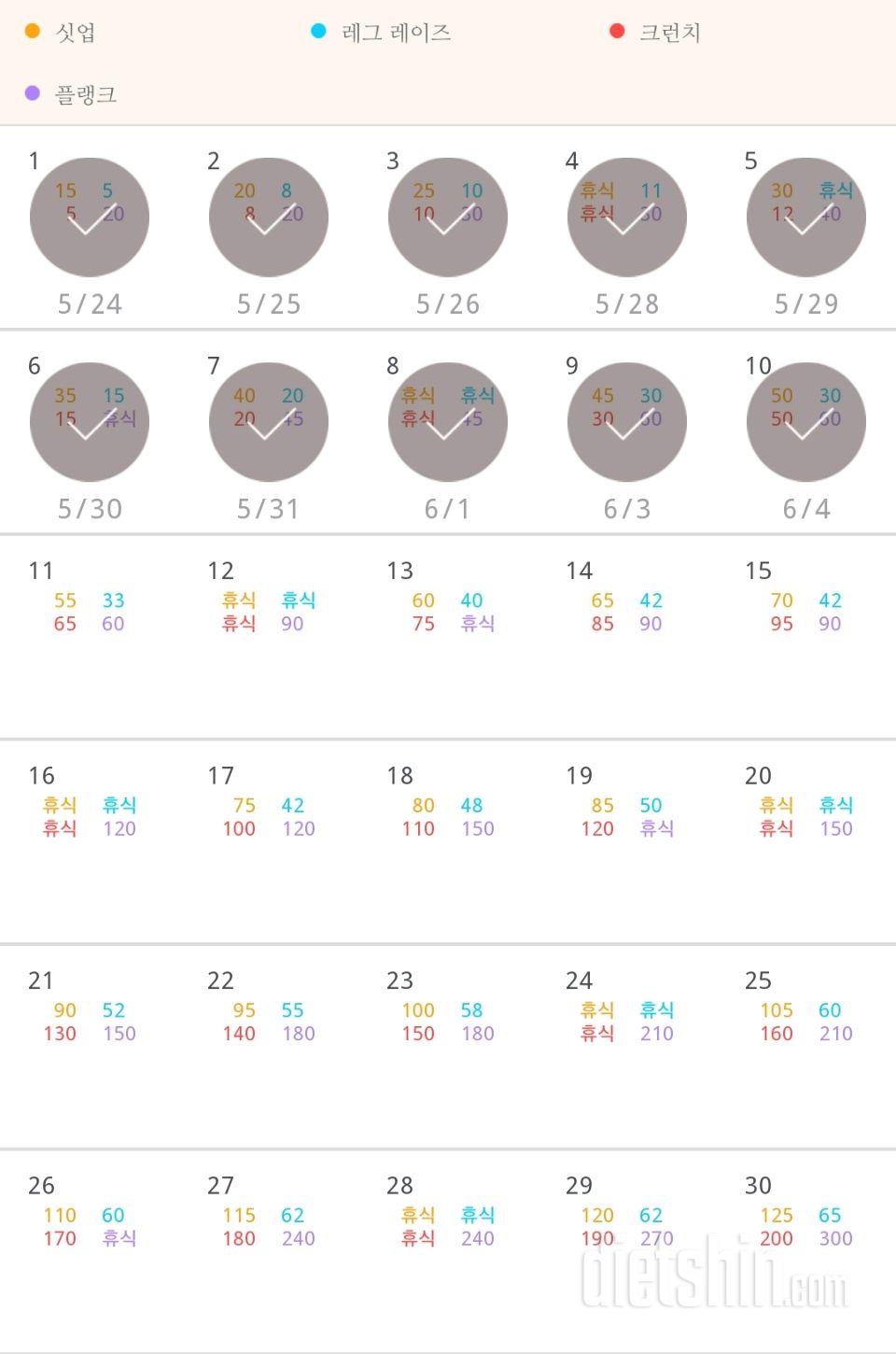 30일 복근 만들기 70일차 성공!