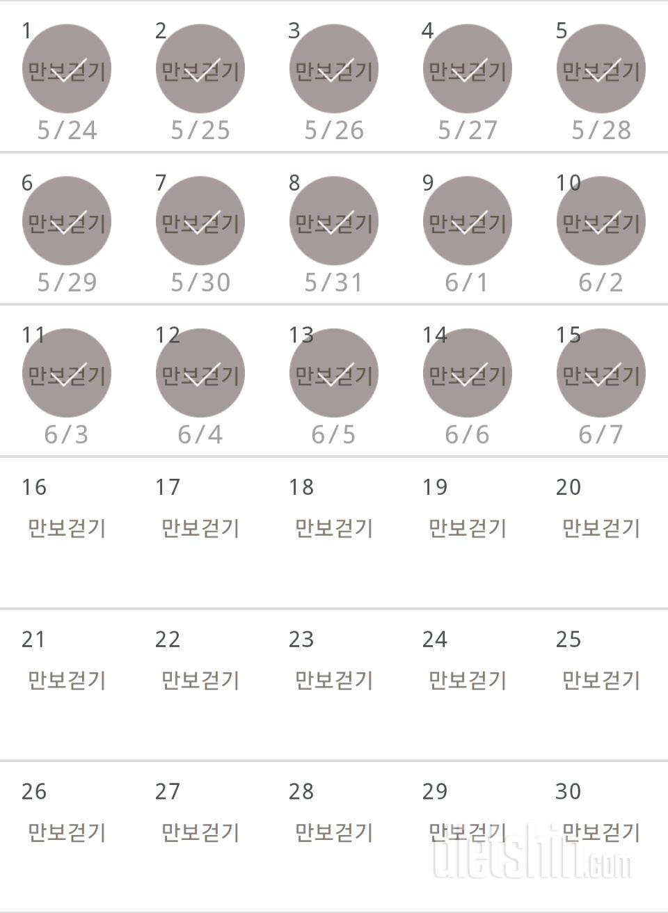 30일 만보 걷기 15일차 성공!