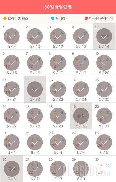 30일 슬림한 팔 59일차 성공!