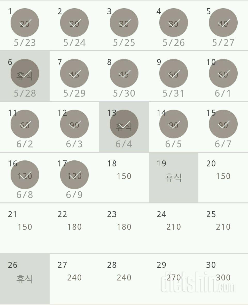 30일 플랭크 17일차 성공!