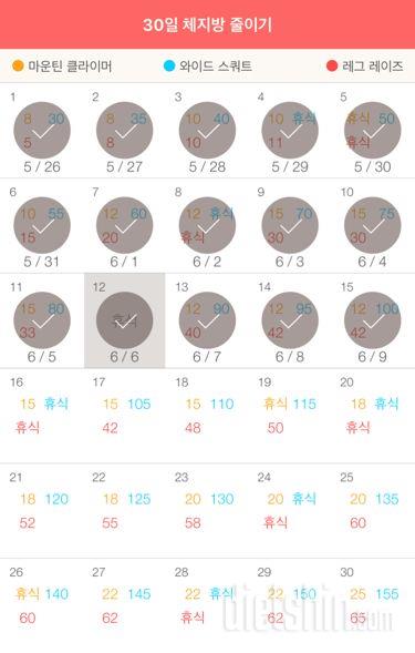 30일 체지방 줄이기 15일차 성공!