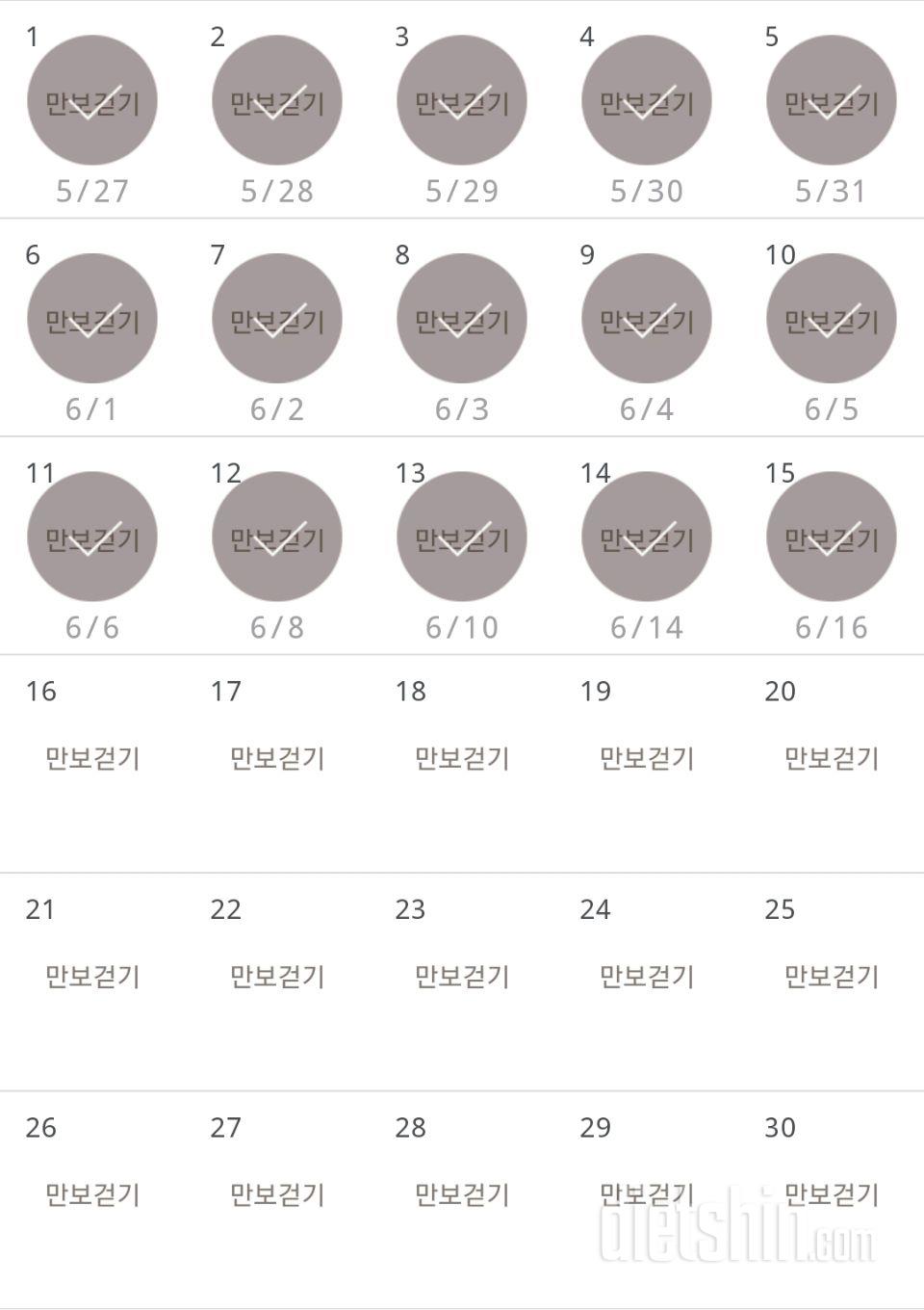 30일 만보 걷기 15일차 성공!