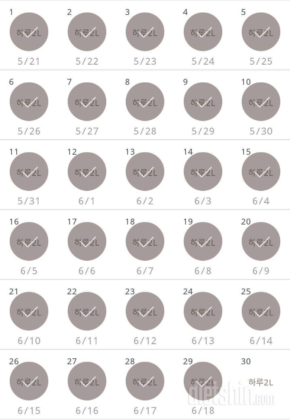 30일 하루 2L 물마시기 29일차 성공!