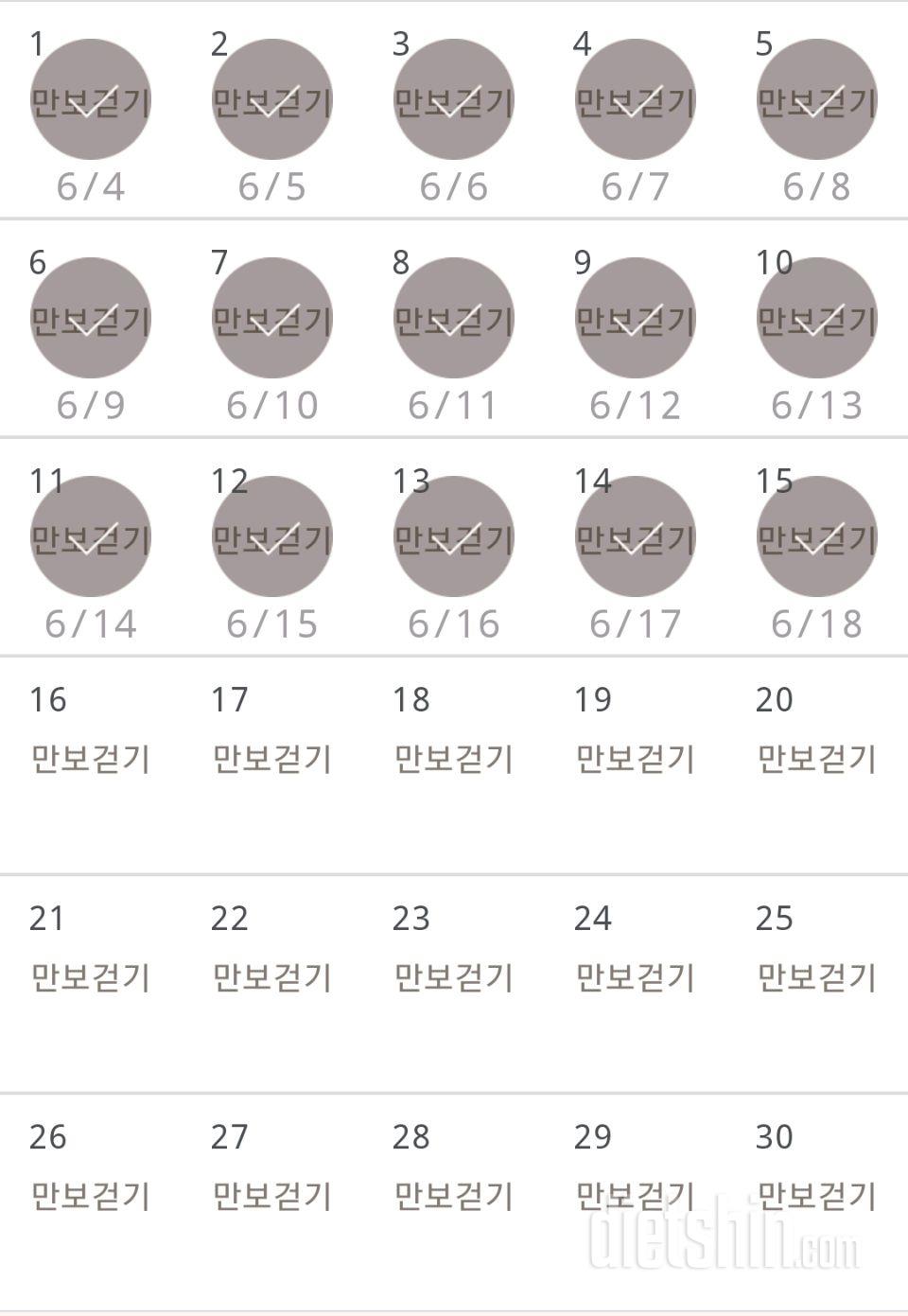 30일 만보 걷기 15일차 성공!