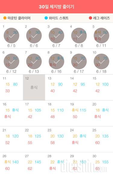 30일 체지방 줄이기 10일차 성공!