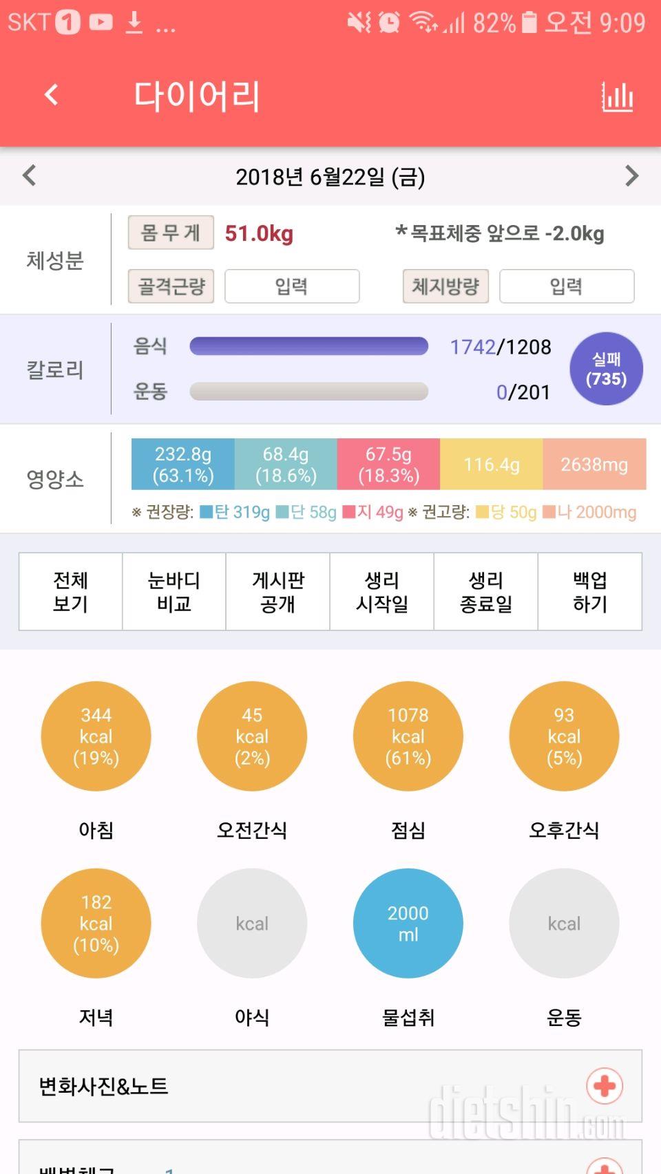 30일 하루 2L 물마시기 25일차 성공!