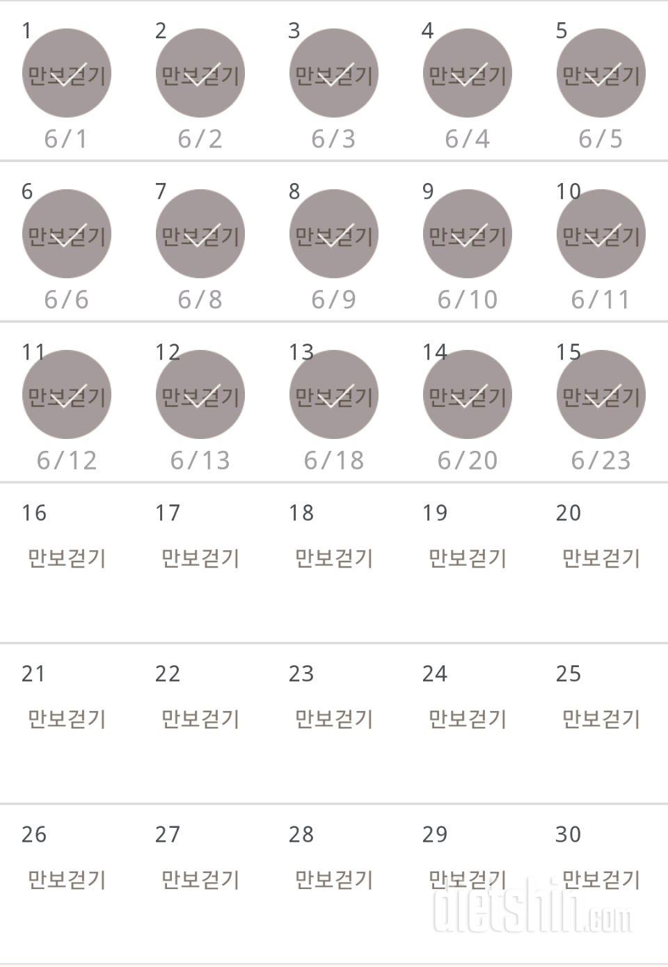 30일 만보 걷기 15일차 성공!