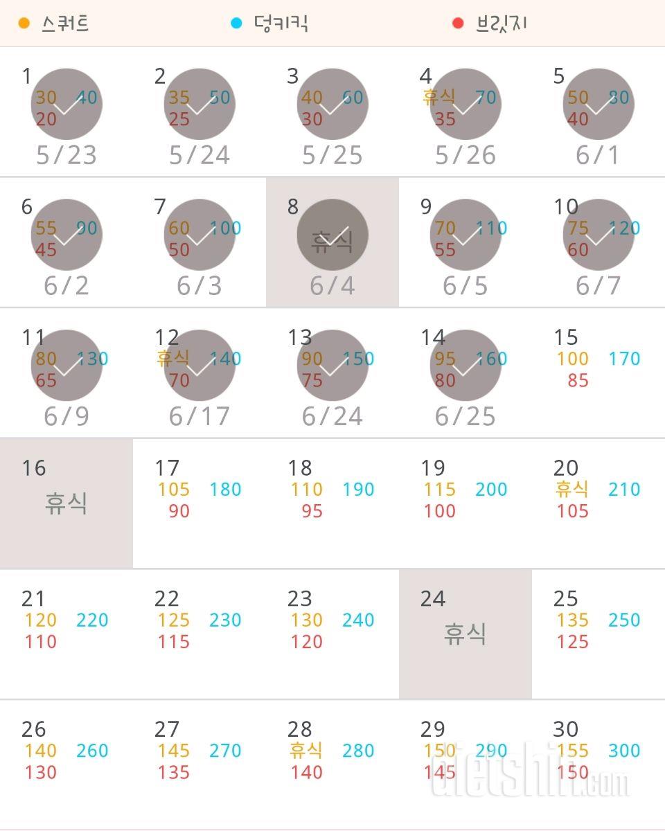 30일 애플힙 14일차 성공!