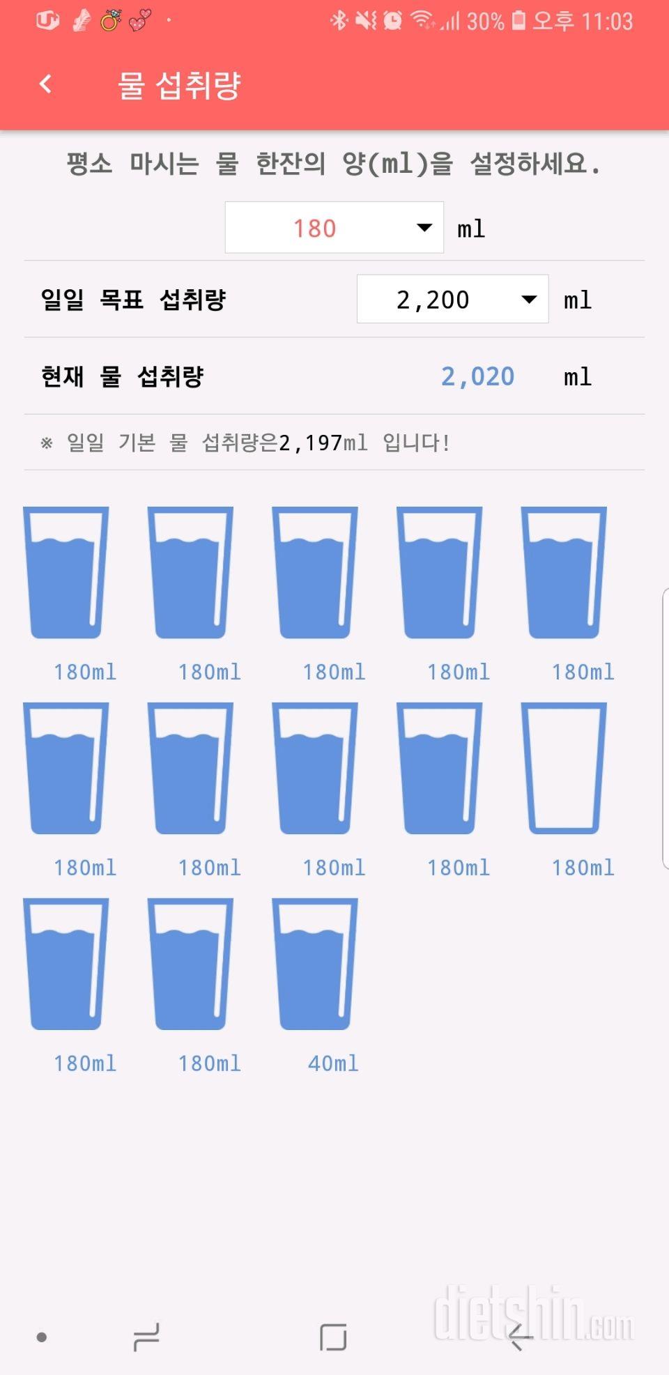 30일 하루 2L 물마시기 7일차 성공!