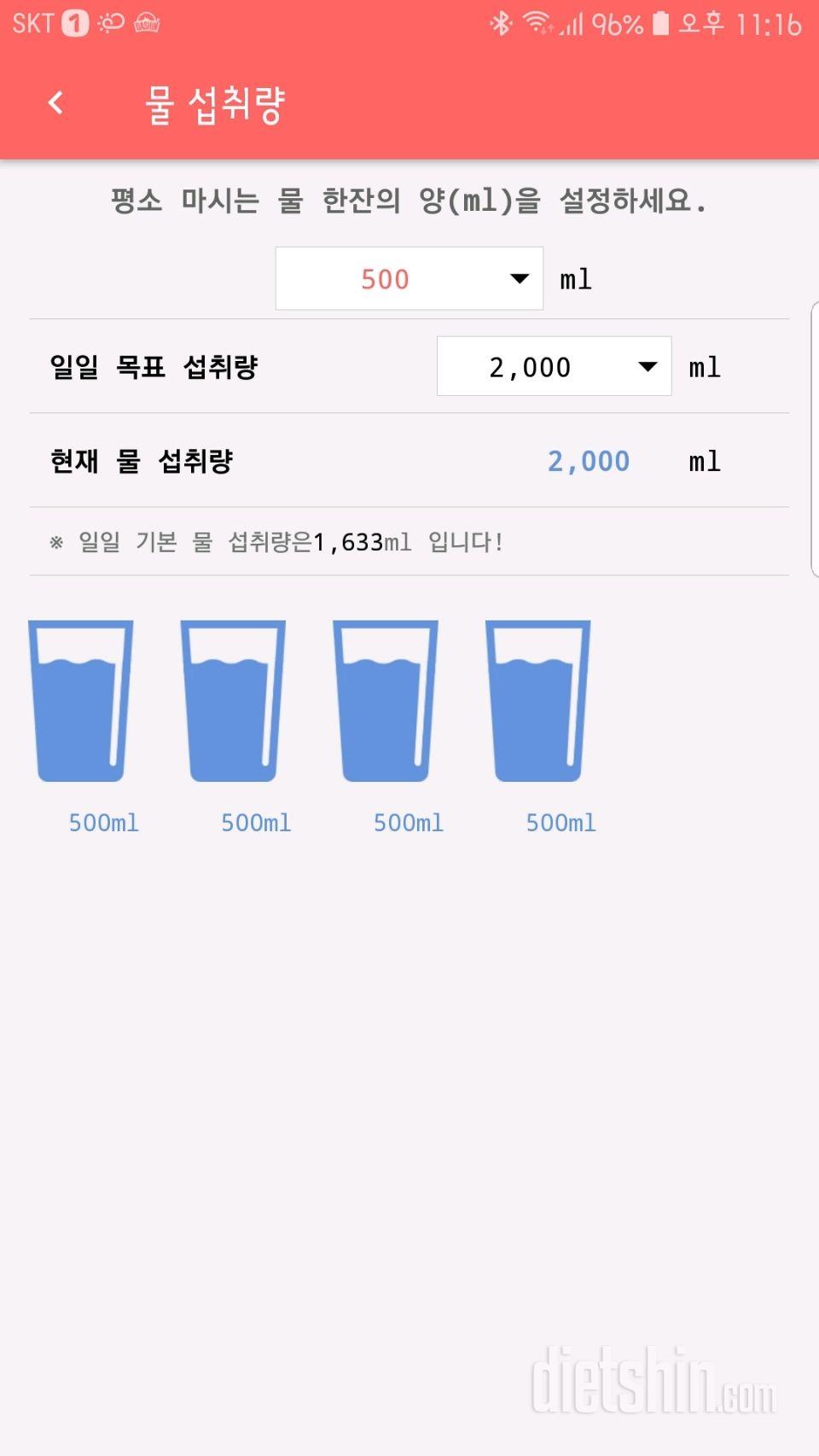 30일 하루 2L 물마시기 21일차 성공!