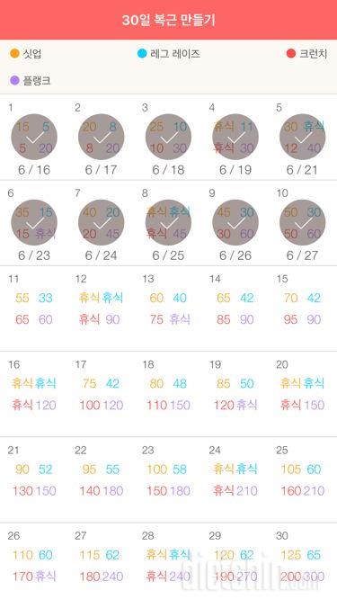 30일 복근 만들기 10일차 성공!