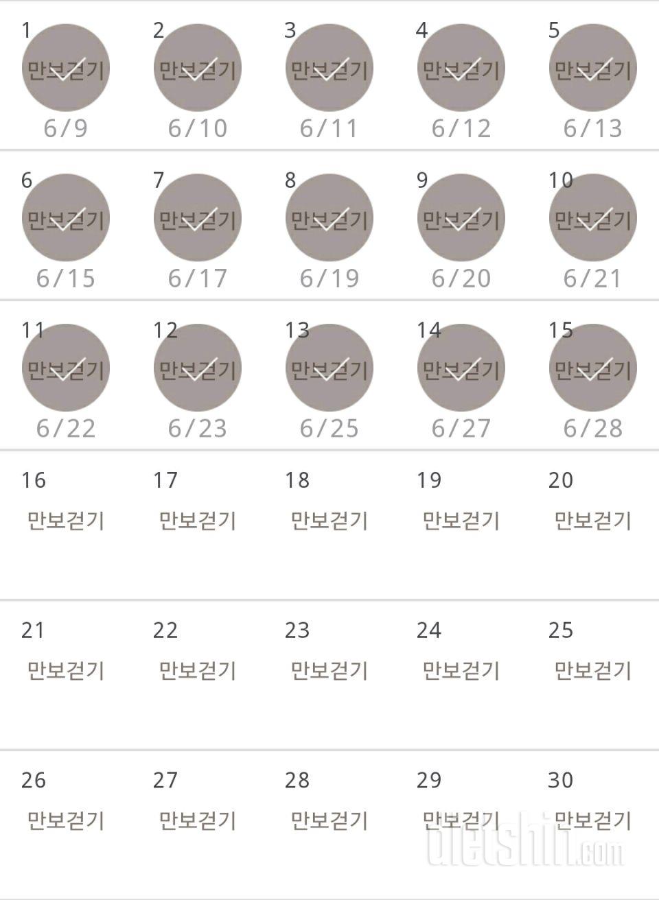 30일 만보 걷기 15일차 성공!