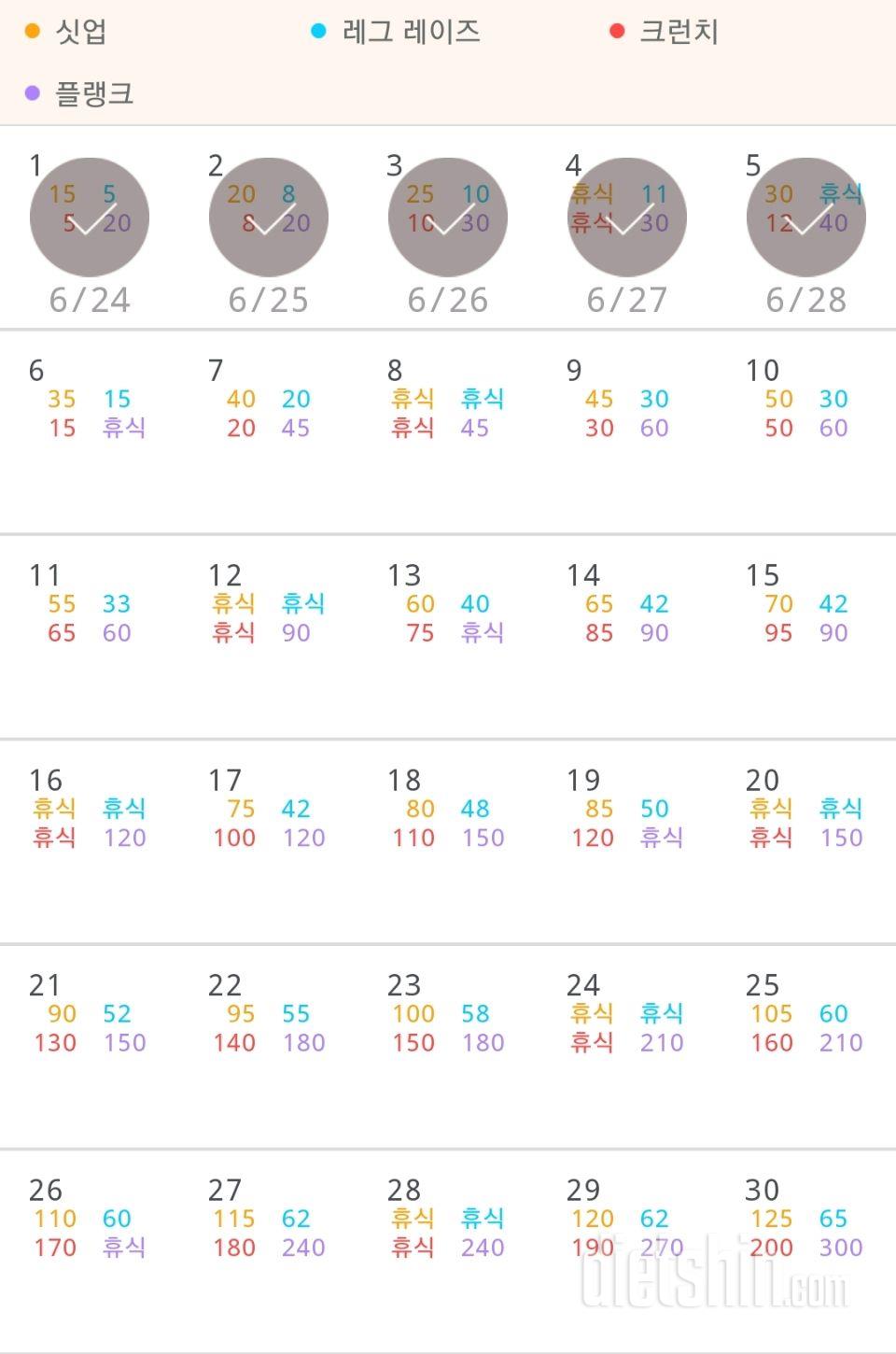 30일 복근 만들기 35일차 성공!