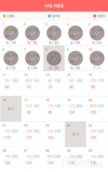 30일 애플힙 160일차 성공!