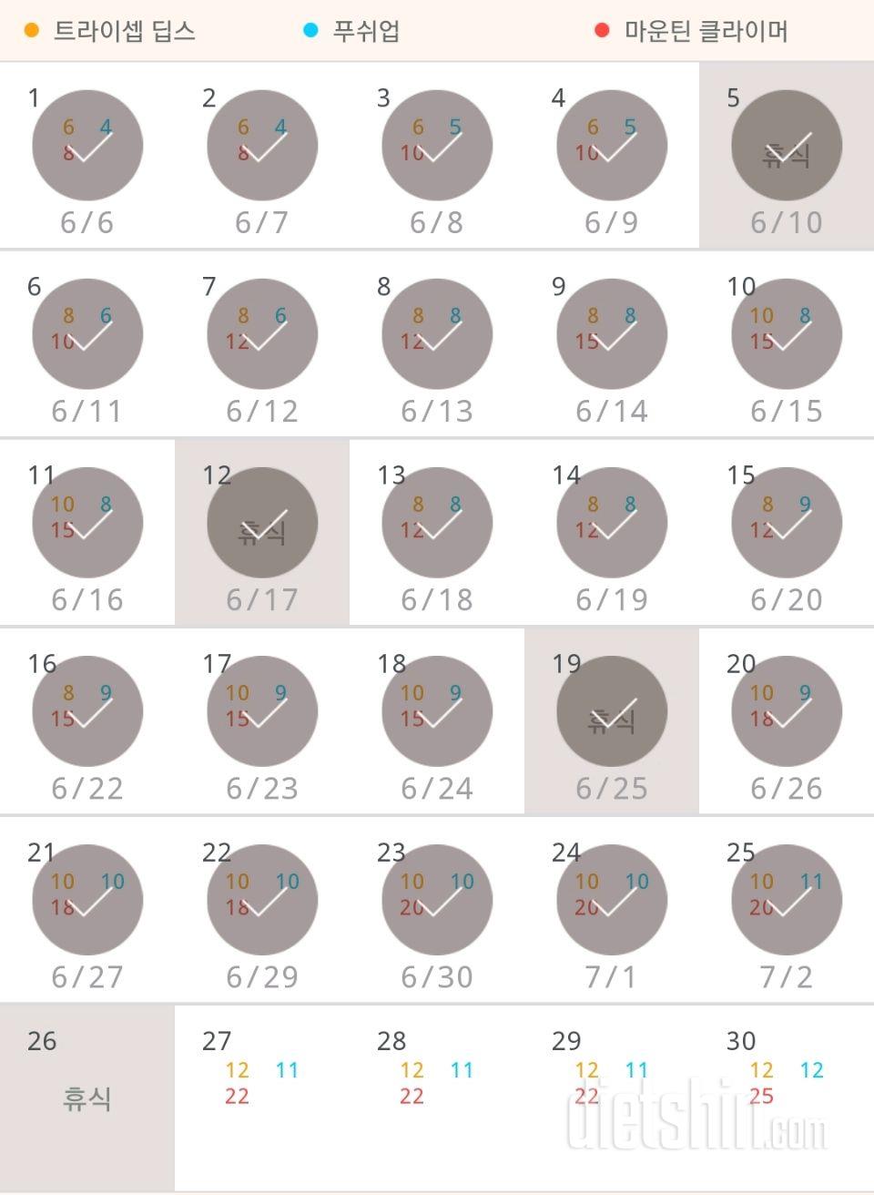 30일 슬림한 팔 205일차 성공!