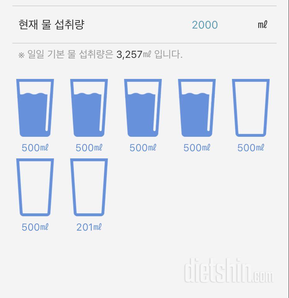 30일 하루 2L 물마시기 3일차 성공!