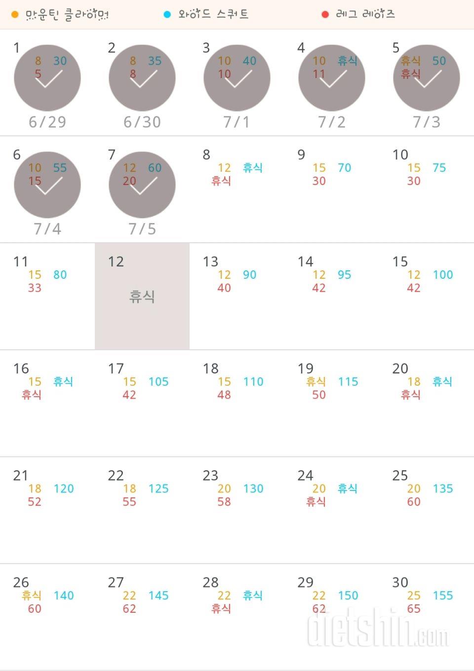 30일 체지방 줄이기 7일차 성공!