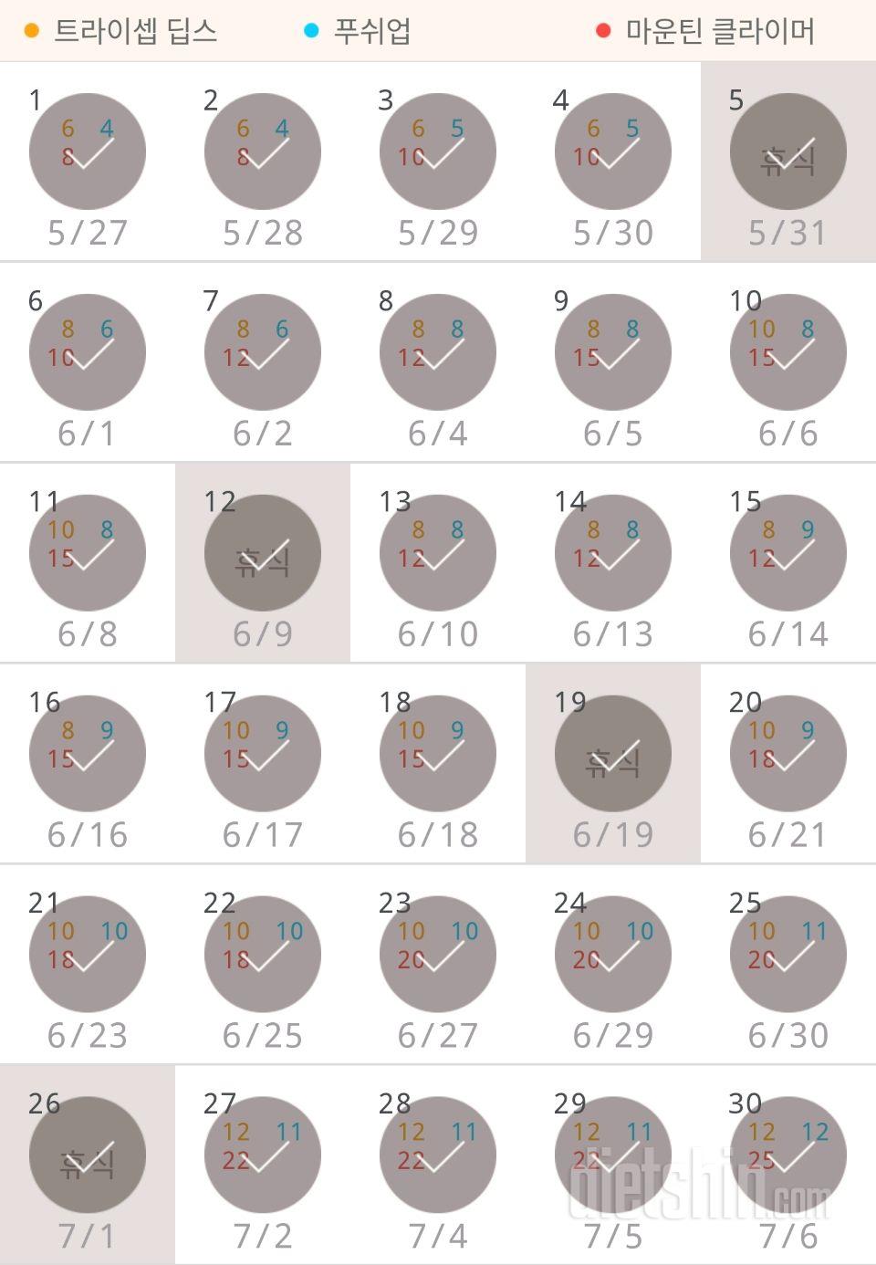 30일 슬림한 팔 60일차 성공!