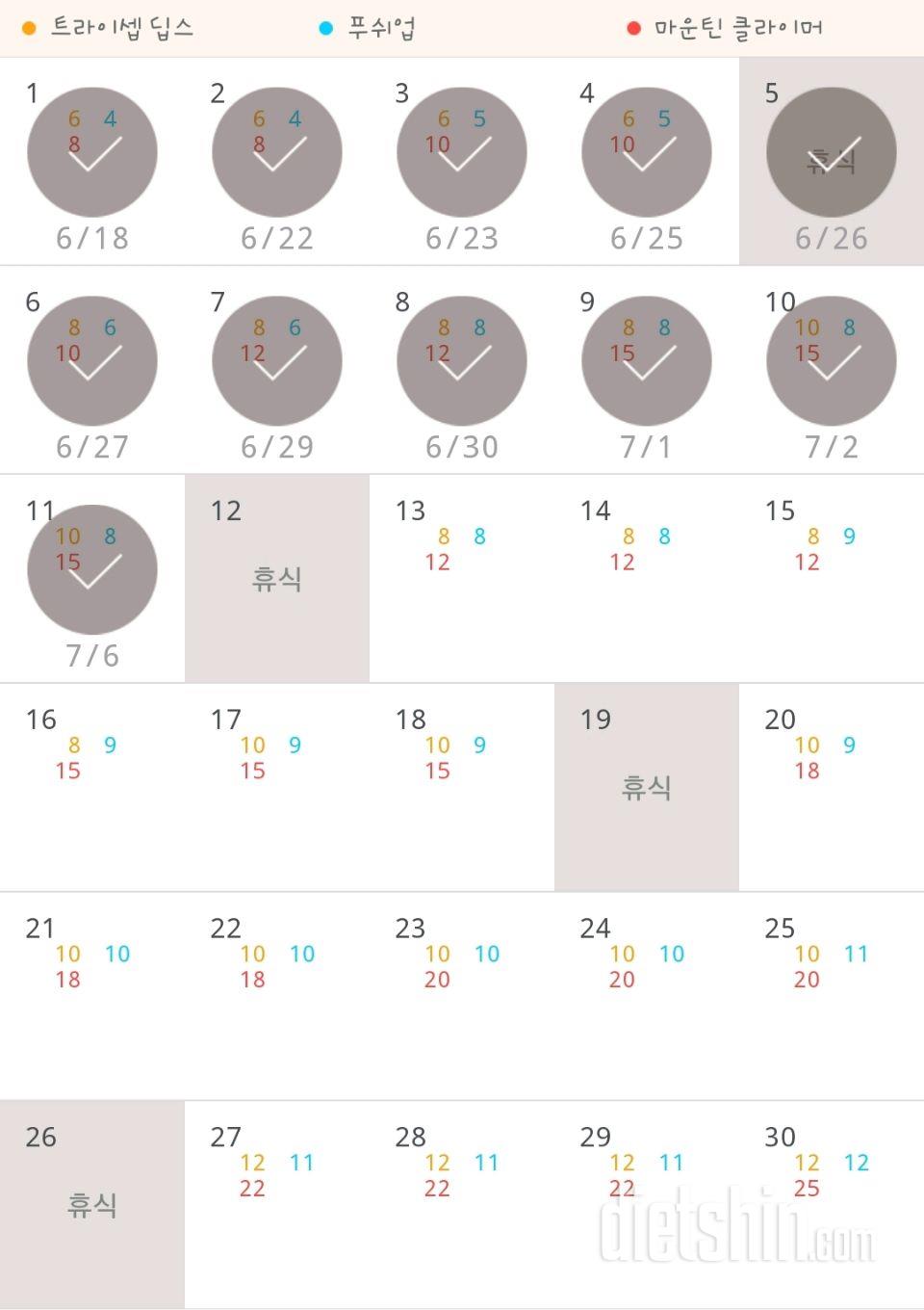 30일 슬림한 팔 11일차 성공!