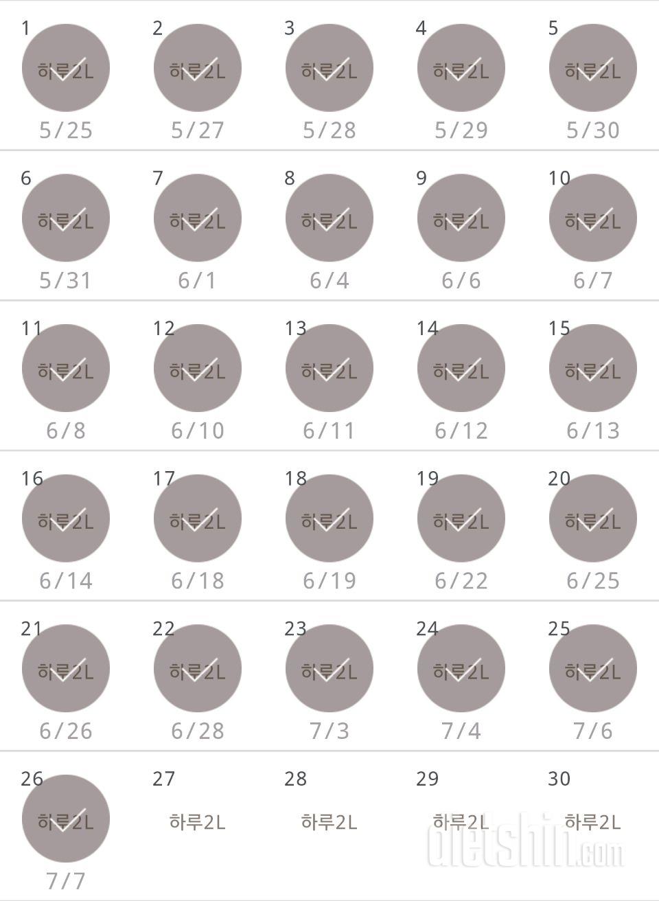 30일 하루 2L 물마시기 206일차 성공!