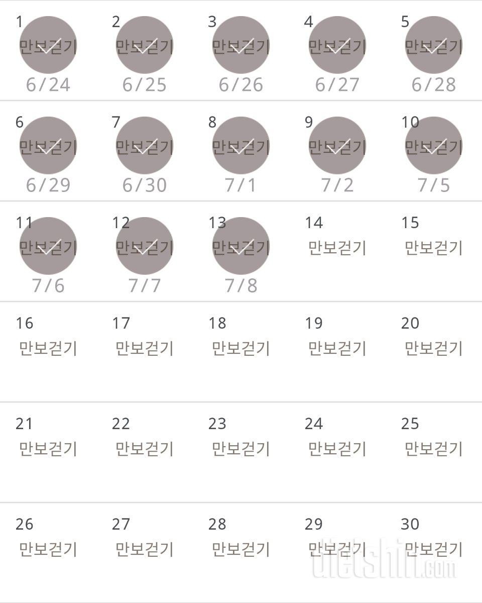 30일 만보 걷기 13일차 성공!