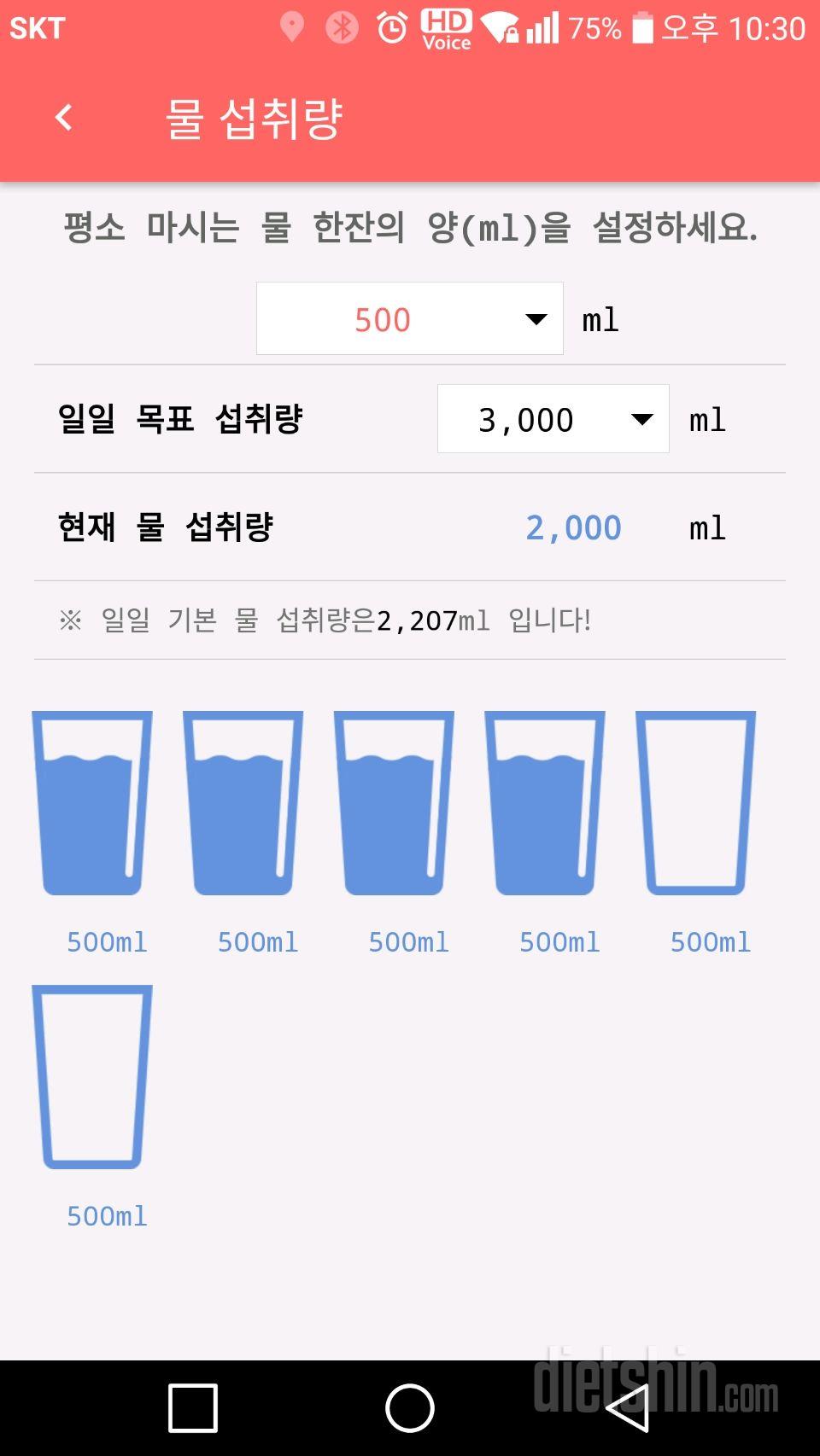 30일 하루 2L 물마시기 13일차 성공!