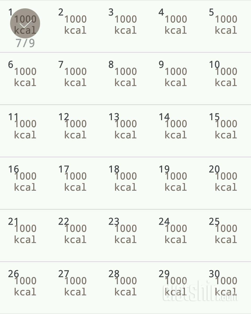 30일 1,000kcal 식단 31일차 성공!