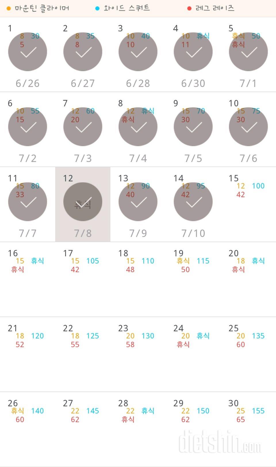 30일 체지방 줄이기 14일차 성공!