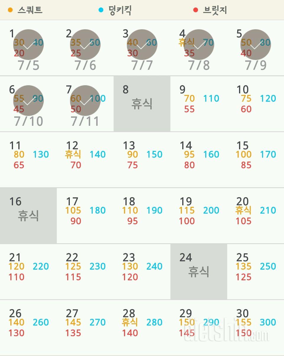 30일 애플힙 7일차 성공!